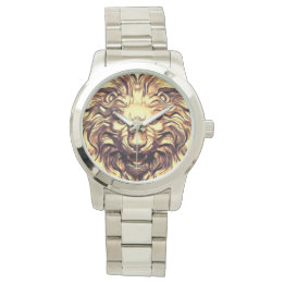 Roaring Gold Lion Head eWatch Armbanduhr