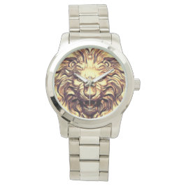 Roaring Gold Lion Head eWatch Armbanduhr