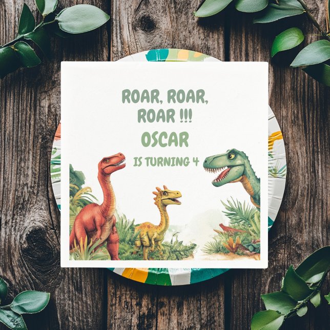 Roaring Good Time Dinosaur Party Serviette (Von Creator hochgeladen)