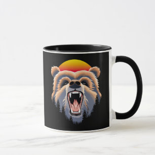 Roaring Grizzly Bär Face Tasse