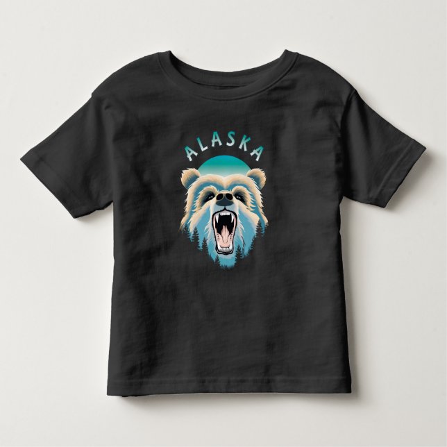 Roaring Grizzly Bären Face - Alaska Wildlife Kleinkind T-shirt (Vorderseite)