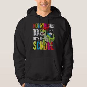 Roaring in 100 Tagen der Schule lustig T Rex Dinos Hoodie