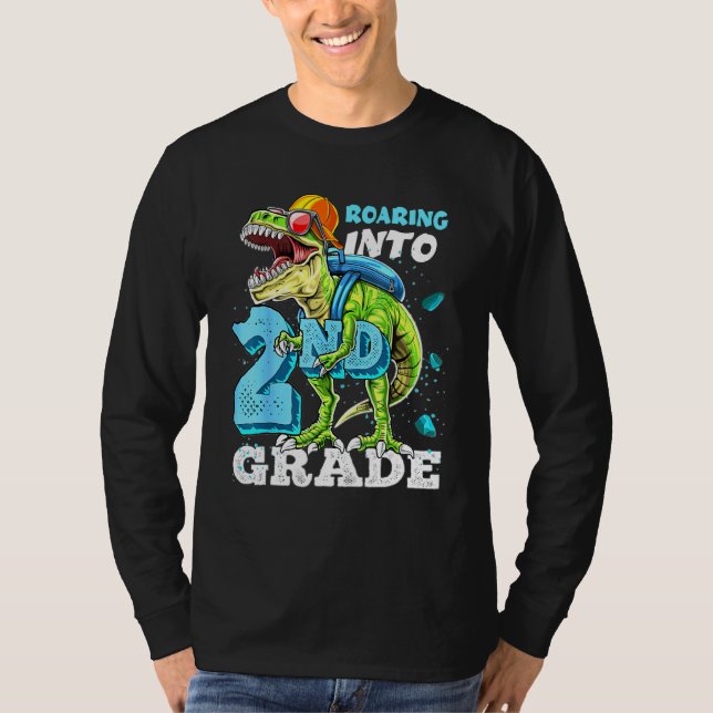 Roaring in 2nd Grade T Rex Boys T-Shirt (Vorderseite)