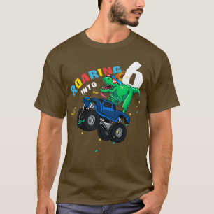 Roaring in 6. Geburtstagsparty Dinosaurier Monster T-Shirt