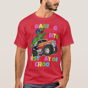 Roaring in den ersten Tag der Schule Truck Dinosau T-Shirt