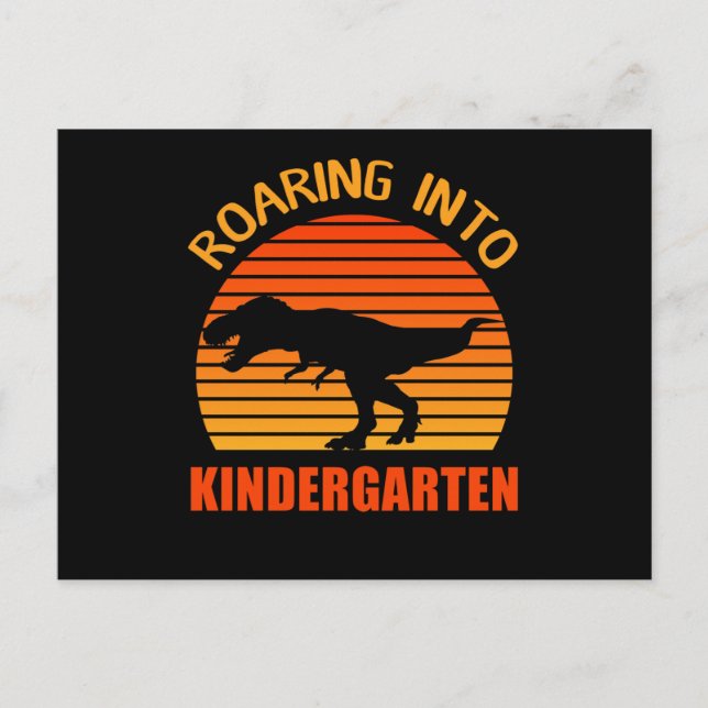 Roaring in den KinderGarten zurück zur Schule Postkarte (Vorderseite)