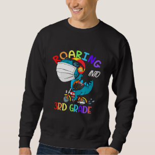 Roaring in der 3. Klasse Dinosaur Gesicht Maske Bo Sweatshirt