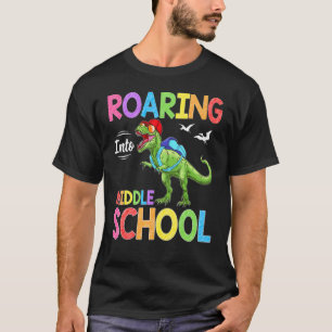 Roaring in der Mittelschule Dinosaurier Student zu T-Shirt