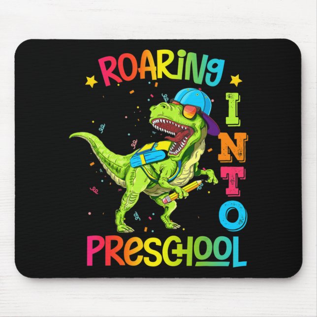 Roaring in der Vorschule Dinosaurier Lehrer Pre K  Mousepad (Vorne)
