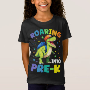 Roaring in Pre-K Dinosaurier, um zurück in die Sch T-Shirt