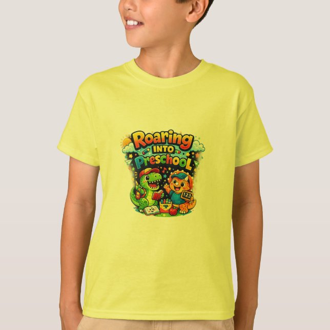 Roaring Into Preschool Dino Shirt (Vorderseite)