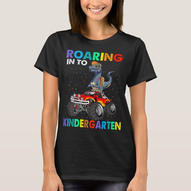 Roaring Kindergarten Dinosaur T Rex Back to School T-Shirt (Vorderseite)