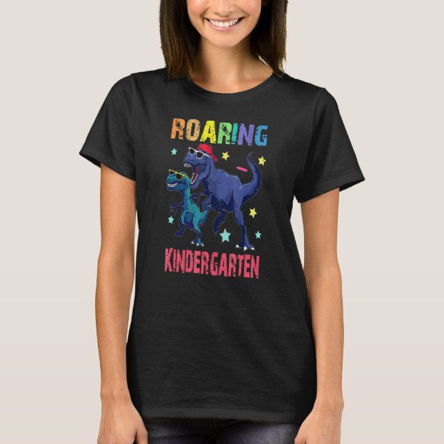 Roaring Kindergarten Dinosaur T Rex Back to School T-Shirt (Vorderseite)