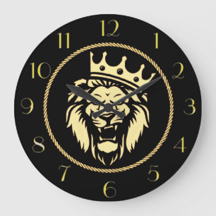 Roaring King Lion Wall Clock Große Wanduhr