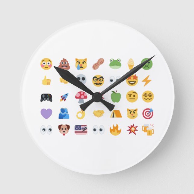 Roaring Kitty 35 Emoji Timeline GME MOASS DFV meme Runde Wanduhr (Vorderseite)