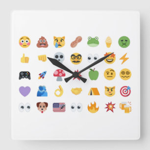 Roaring Kitty 35 Emoji-Zeitstrahl GME MOASS DFV Me Quadratische Wanduhr