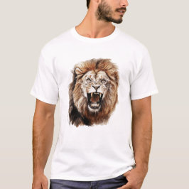 Roaring Lion Aquarellmalerei Portrait T-Shirt