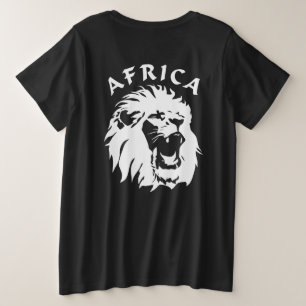 Roaring Lion Face   Afrika Große Größe T-Shirt