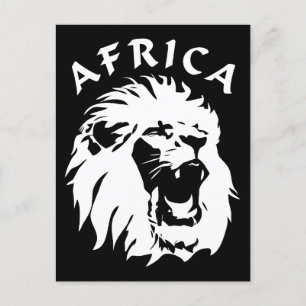 Roaring Lion Face   Afrika Postkarte