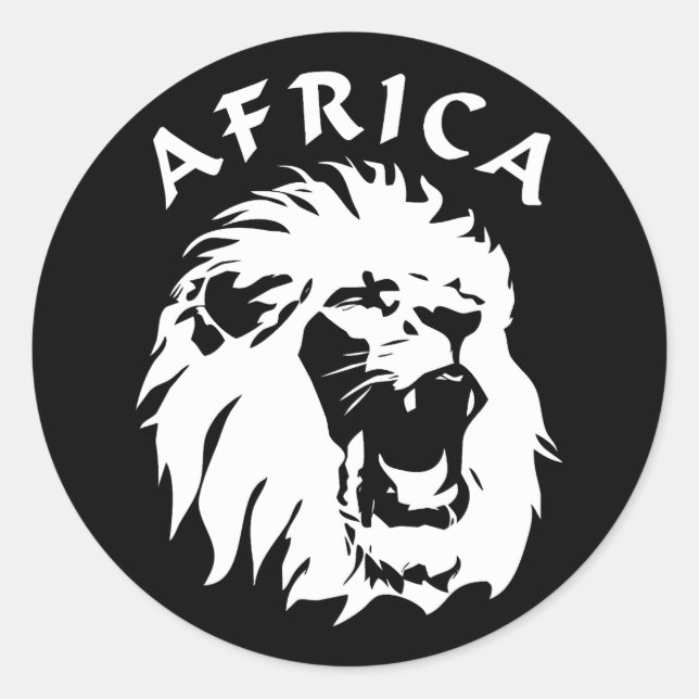 Roaring Lion Face | Afrika Runder Aufkleber (Vorderseite)