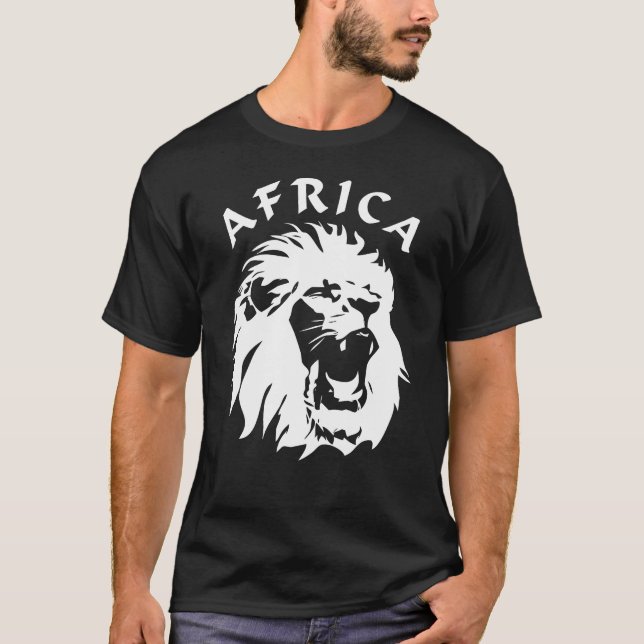 Roaring Lion Face | Afrika T-Shirt (Vorderseite)