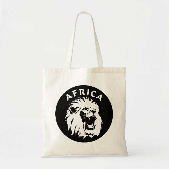 Roaring Lion Face | Afrika Tragetasche (Vorne)