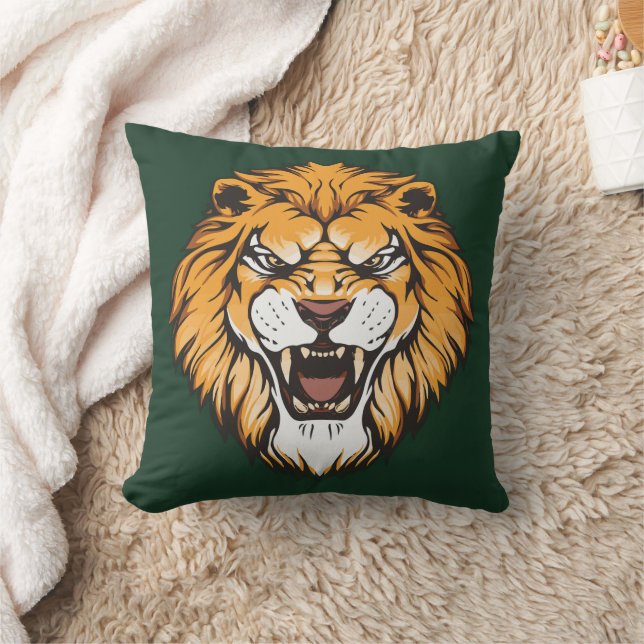 Roaring Lion Face Decorative Pillow Kissen (Decke)