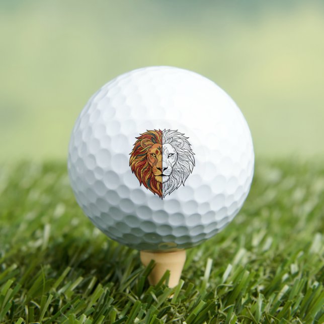 Roaring Lion Head Custom Golf Balls Golfball (Insitu T-Shirt)