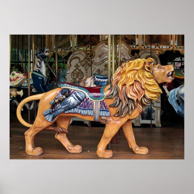 Roaring Lion Karussell Pferd/Tier Poster (Vorne)