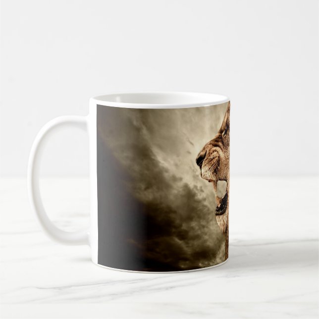 Roaring Lion: Majestic Vintag Art. Kaffeetasse (Links)