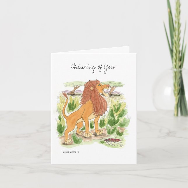 Roaring Lion Note Card Karte (Vorderseite)