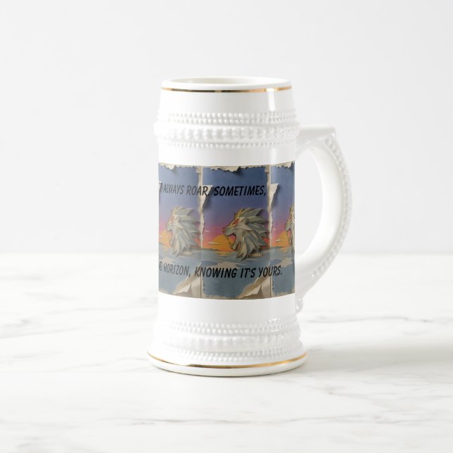Roaring Lion Papercut Beer Mug  Bierglas (VorderseiteRechts)