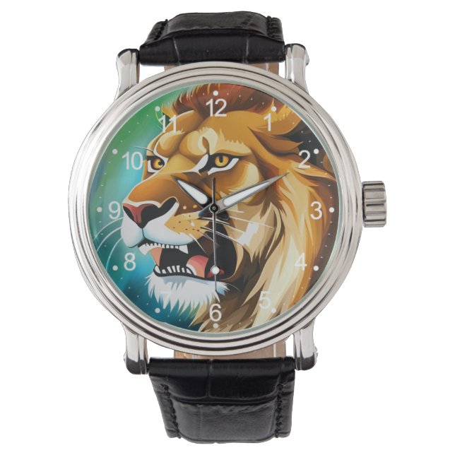 Roaring Lion Side Posed Portrait-57566 Armbanduhr (Vorderseite)