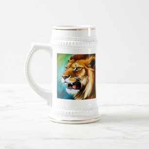 Roaring Lion Side Posed Portrait-57566 Bierglas