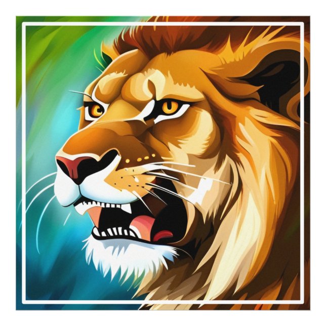 Roaring Lion Side Posed Portrait-57566 Fotodruck (Vorne)
