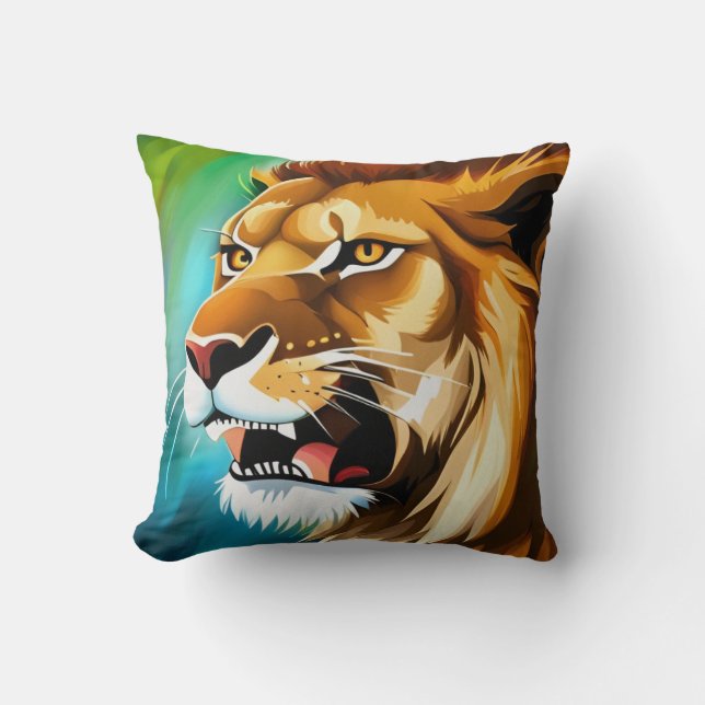 Roaring Lion Side Posed Portrait-57566 Kissen (Vorderseite)