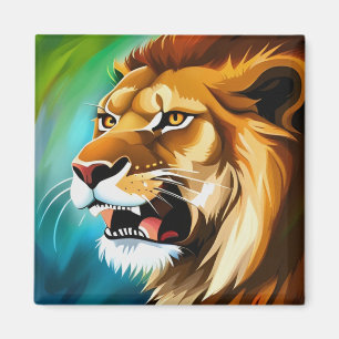 Roaring Lion Side Posed Portrait-57566 Magnet