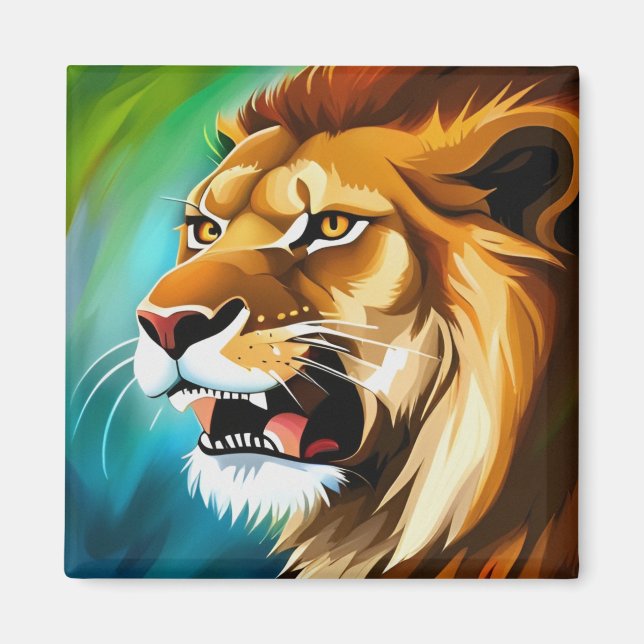 Roaring Lion Side Posed Portrait-57566 Magnet (Vorne)