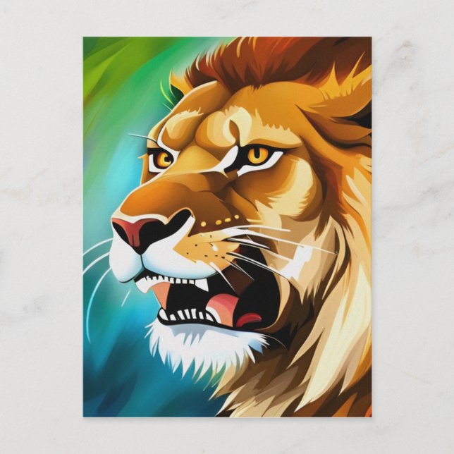 Roaring Lion Side Posed Portrait-57566 Postkarte (Vorderseite)