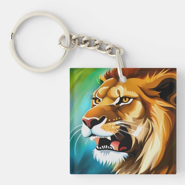 Roaring Lion Side Posed Portrait-57566 Schlüsselanhänger (Vorderseite)