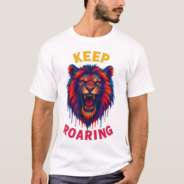 Roaring Lion T-shirt – Wild Jungle Animal Graphic (Vorderseite)