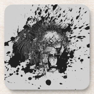 Roaring Lion Wählen Sie Ihre Hintergrundfarbe Untersetzer