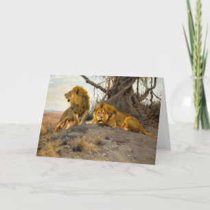 Roaring Lions   Wilhelm Kuhnert Karte