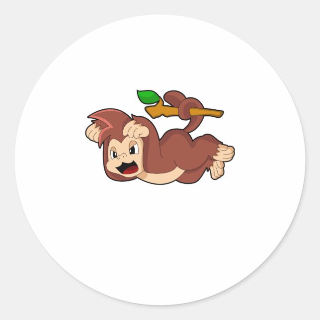 Roaring Monkey Runder Aufkleber (Vorderseite)