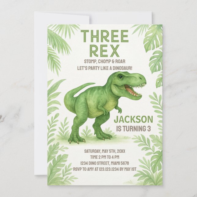 Roaring-Party-Karte für Kinder Feiertagskarte (Vorderseite)