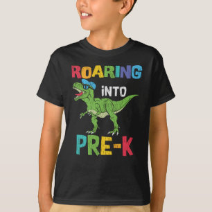 Roaring Pre-K Zurück in die Schule T rex Dinosauri T-Shirt
