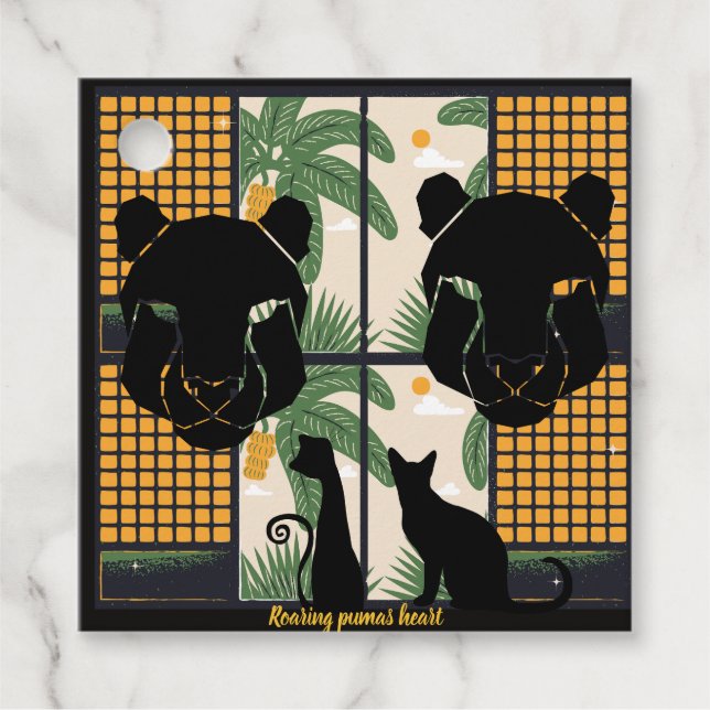 Roaring Pumas Hearts Geschenkanhänger (Vorderseite)