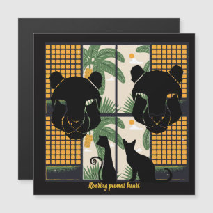 Roaring Pumas Hearts Magnetkarte