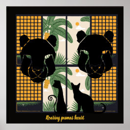 Roaring Pumas Hearts Poster