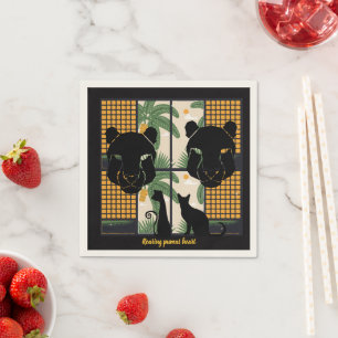 Roaring Pumas Hearts Serviette